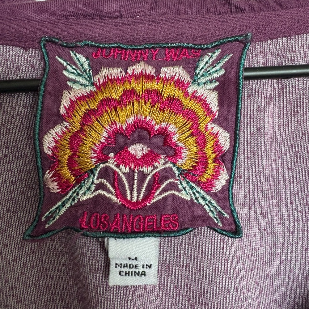 Johnny Was Embroidered Purple Hoodie - Picture 5 of 6